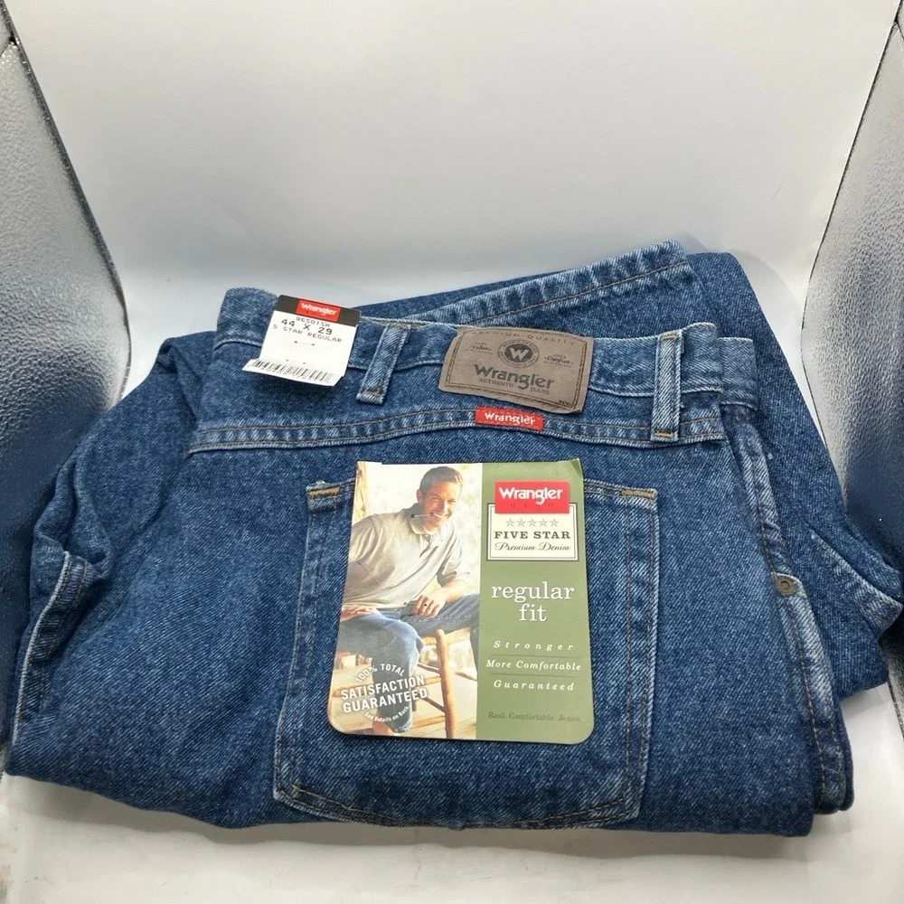Wrangler Jeans 44 x 29 Stonewash WA307‎ Classic Five Pocket Relaxed Vintage Cool
